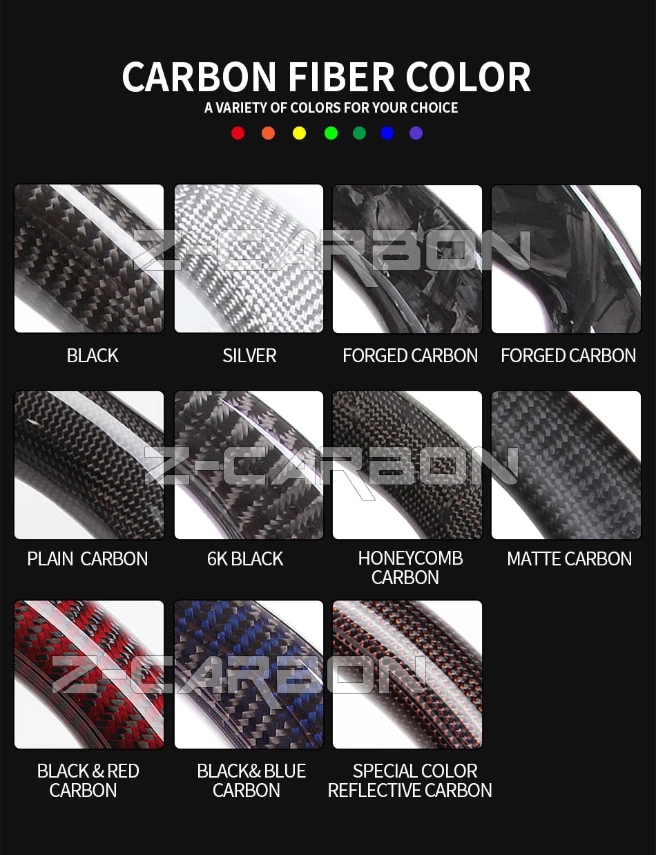 Carbon Fiber Steering Wheel For Ford Mustang 2018 2019 2020 2021 2022 2023 GT Shelby Steering Wheel Perfoeated Leather