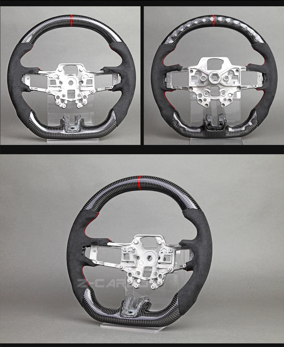 Carbon Fiber Steering Wheel For Ford Mustang 2018 2019 2020 2021 2022 2023 GT Shelby Steering Wheel Perfoeated Leather