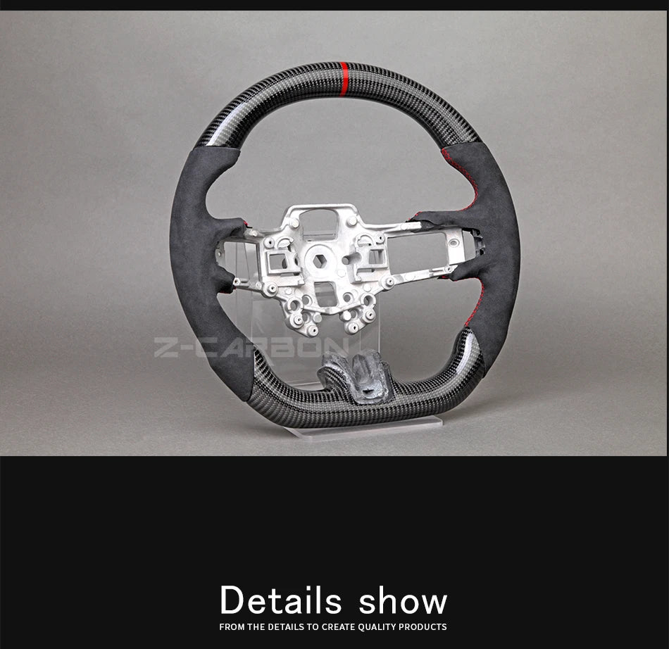Carbon Fiber Steering Wheel For Ford Mustang 2018 2019 2020 2021 2022 2023 GT Shelby Steering Wheel Perfoeated Leather