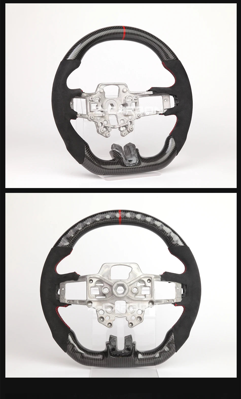 Carbon Fiber Steering Wheel For Ford Mustang 2018 2019 2020 2021 2022 2023 GT Shelby Steering Wheel Perfoeated Leather