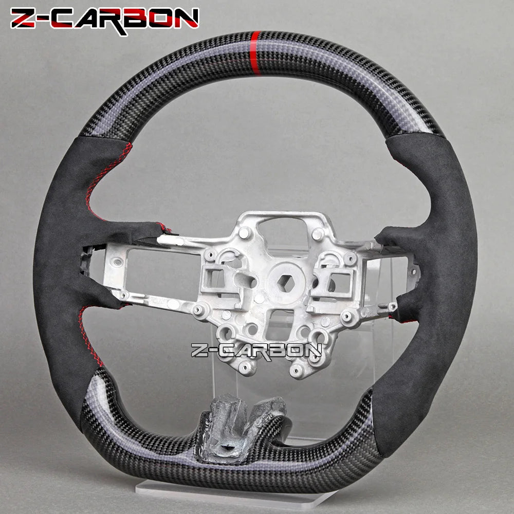 Carbon Fiber Steering Wheel For Ford Mustang 2018 2019 2020 2021 2022 2023 GT Shelby Steering Wheel Perfoeated Leather