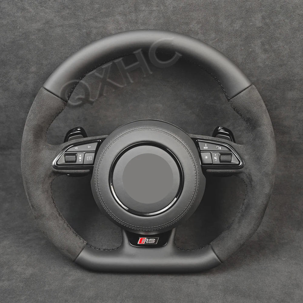 Carbon Fiber Alcantara Steering Wheel For Audi RS A3 A4 A5 A6 Q5 Q7 A7 Q2 Q3 S4 S5 S7 8V B8 C7 2007-2021
