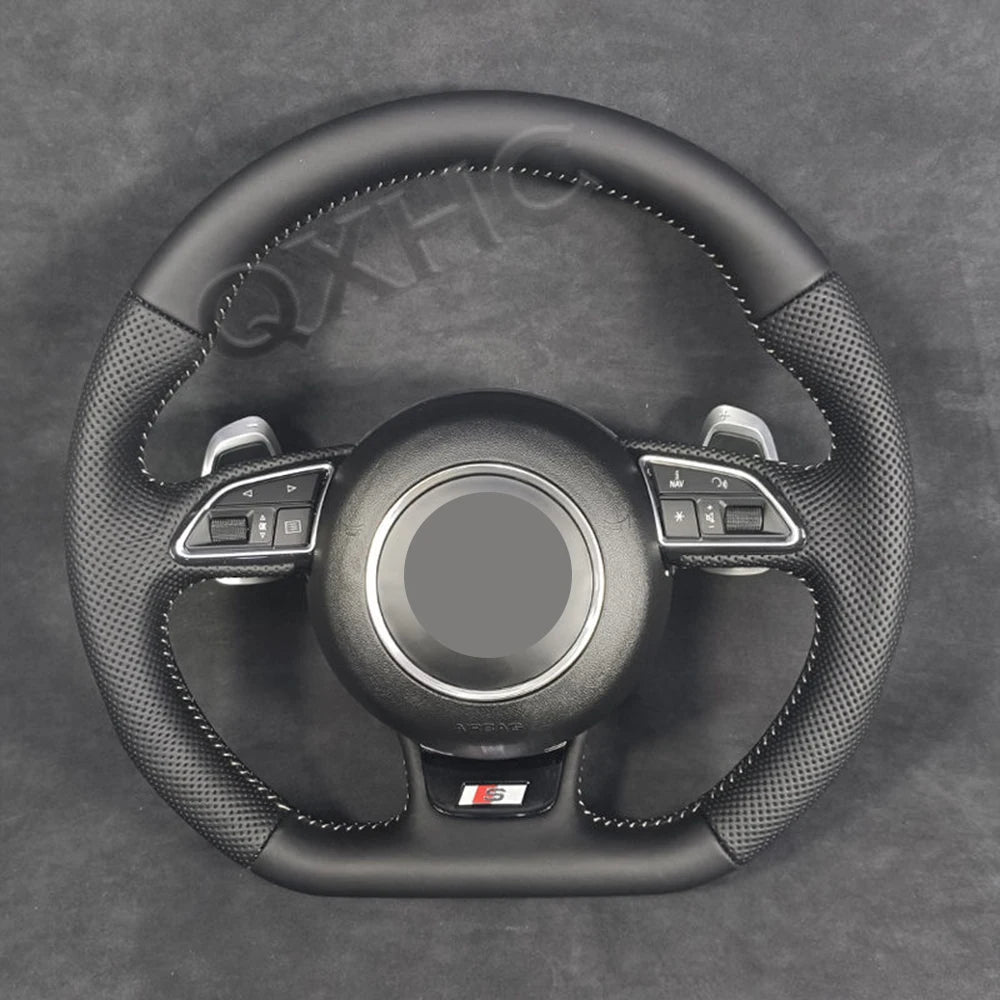 Carbon Fiber Alcantara Steering Wheel For Audi RS A3 A4 A5 A6 Q5 Q7 A7 Q2 Q3 S4 S5 S7 8V B8 C7 2007-2021