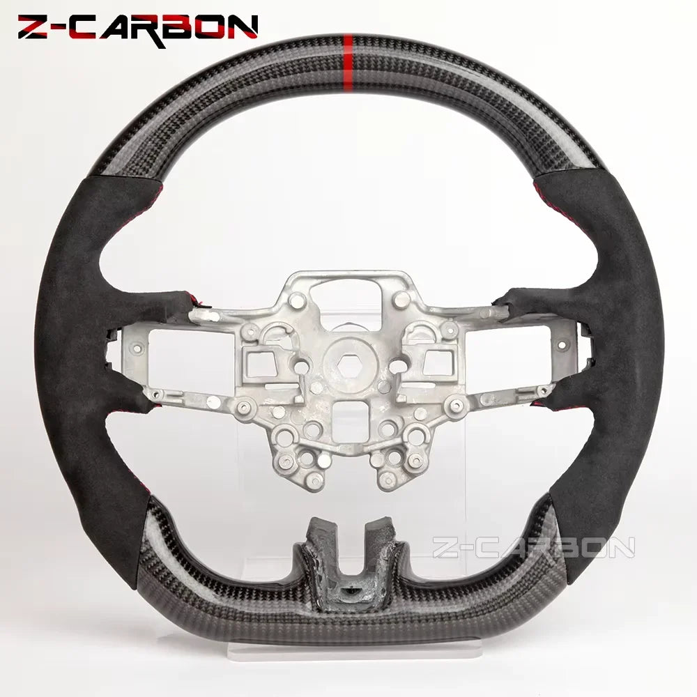 Carbon Fiber Steering Wheel For Ford Mustang 2018 2019 2020 2021 2022 2023 GT Shelby Steering Wheel Perfoeated Leather
