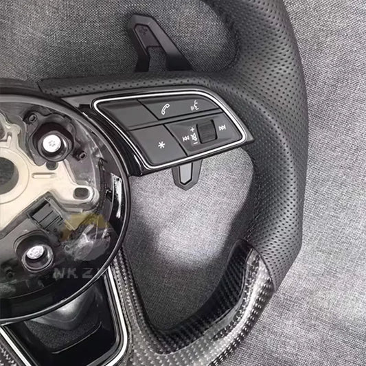 Carbon Fiber Steering Wheel, Suitable For Audi A3 8Y A4 B9 S3 S4 S5 A5 RS3 RS4, Equipped With Buttons And Shift Paddles