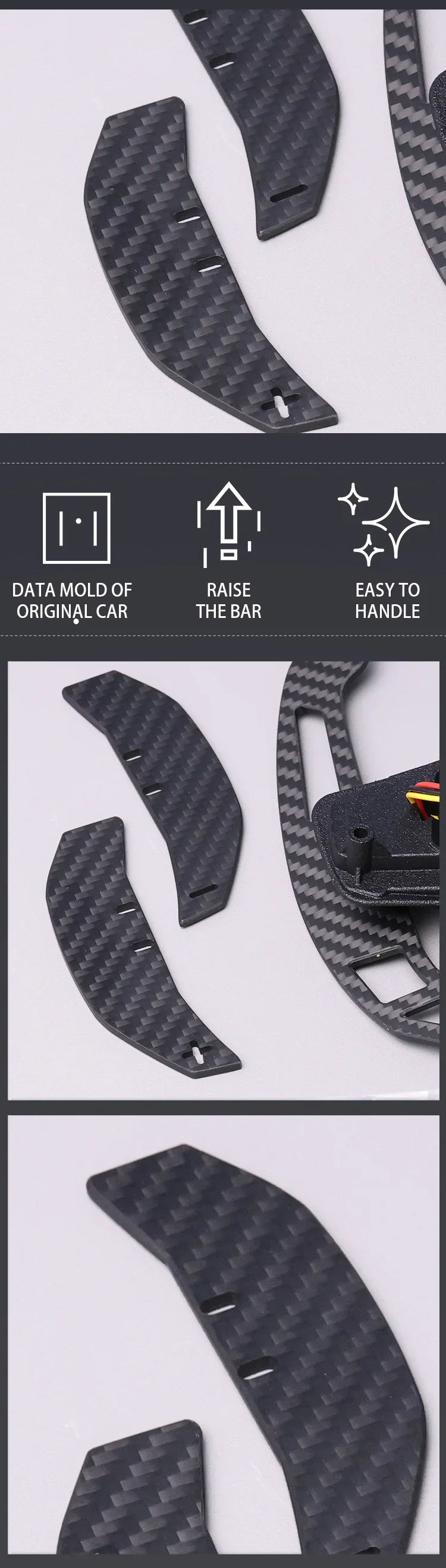 Steering Wheel Shift Paddles Carbon Fiber Suitable For Golf 7 7.5R GTI MK7 Using Magnetic Suction Technology Car Accessories