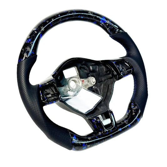 Carbon Bos Steering Wheel for Volkswagen VW Golf MK6 Carbon Fiber Forged Blue Red Perforated Leather Volkswagen Steering Wheel