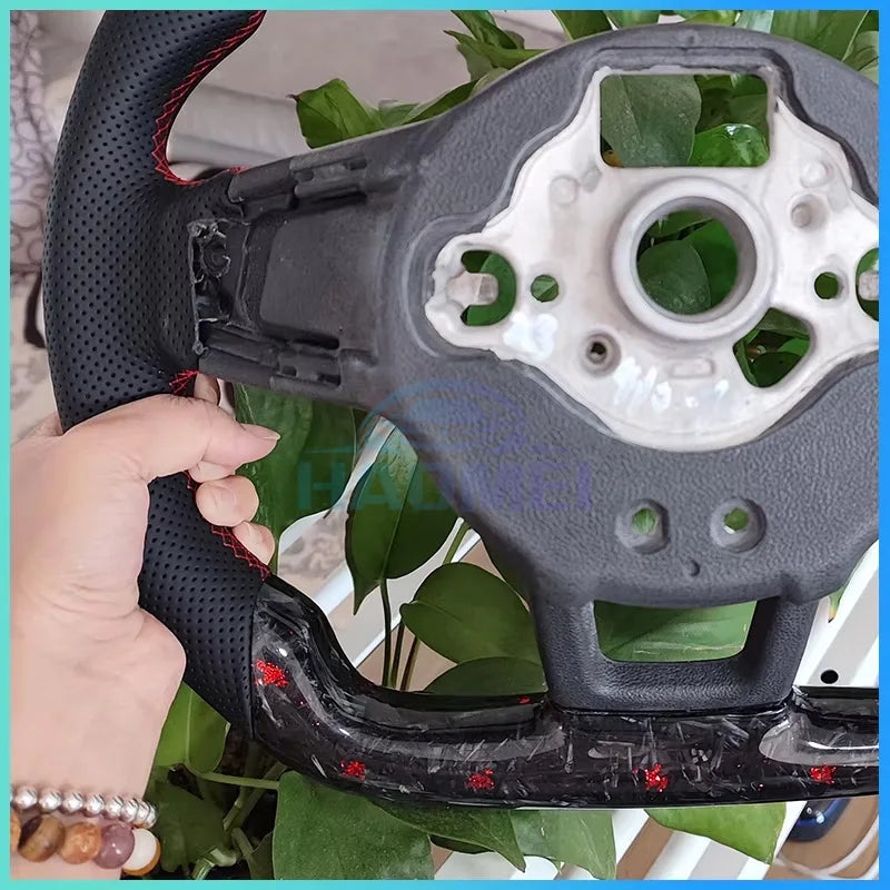 Forged Carbon Fiber Steering Wheel For Volkswagen MK7 MK7.5 GTI R GTD GTE Golf 7, Optional Paddle Shifters Version