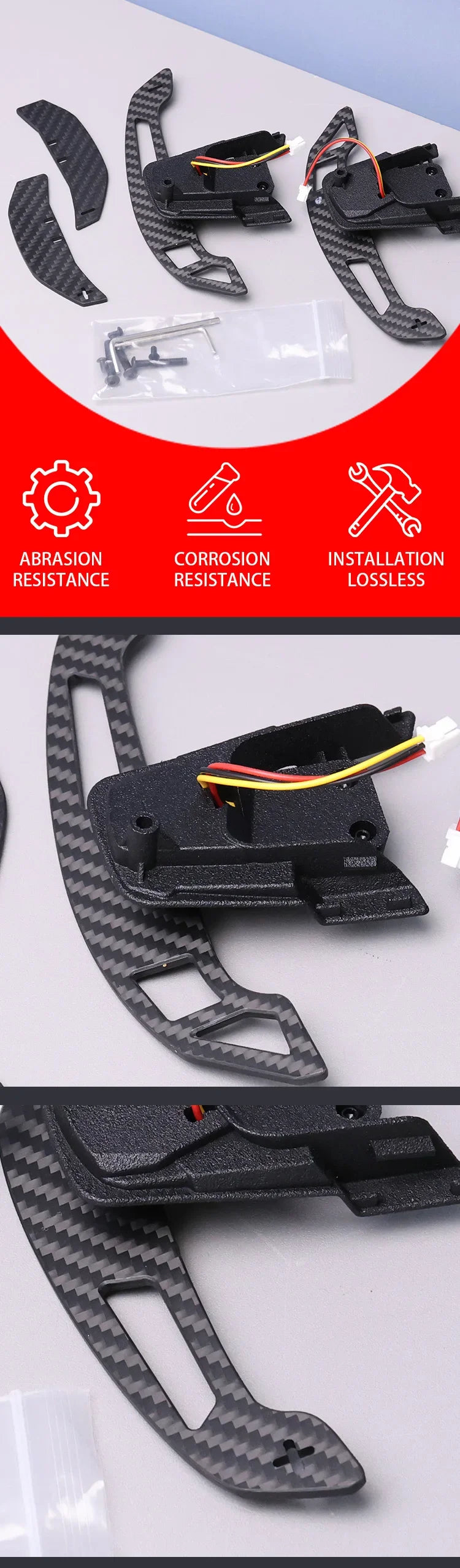Steering Wheel Shift Paddles Carbon Fiber Suitable For Golf 7 7.5R GTI MK7 Using Magnetic Suction Technology Car Accessories
