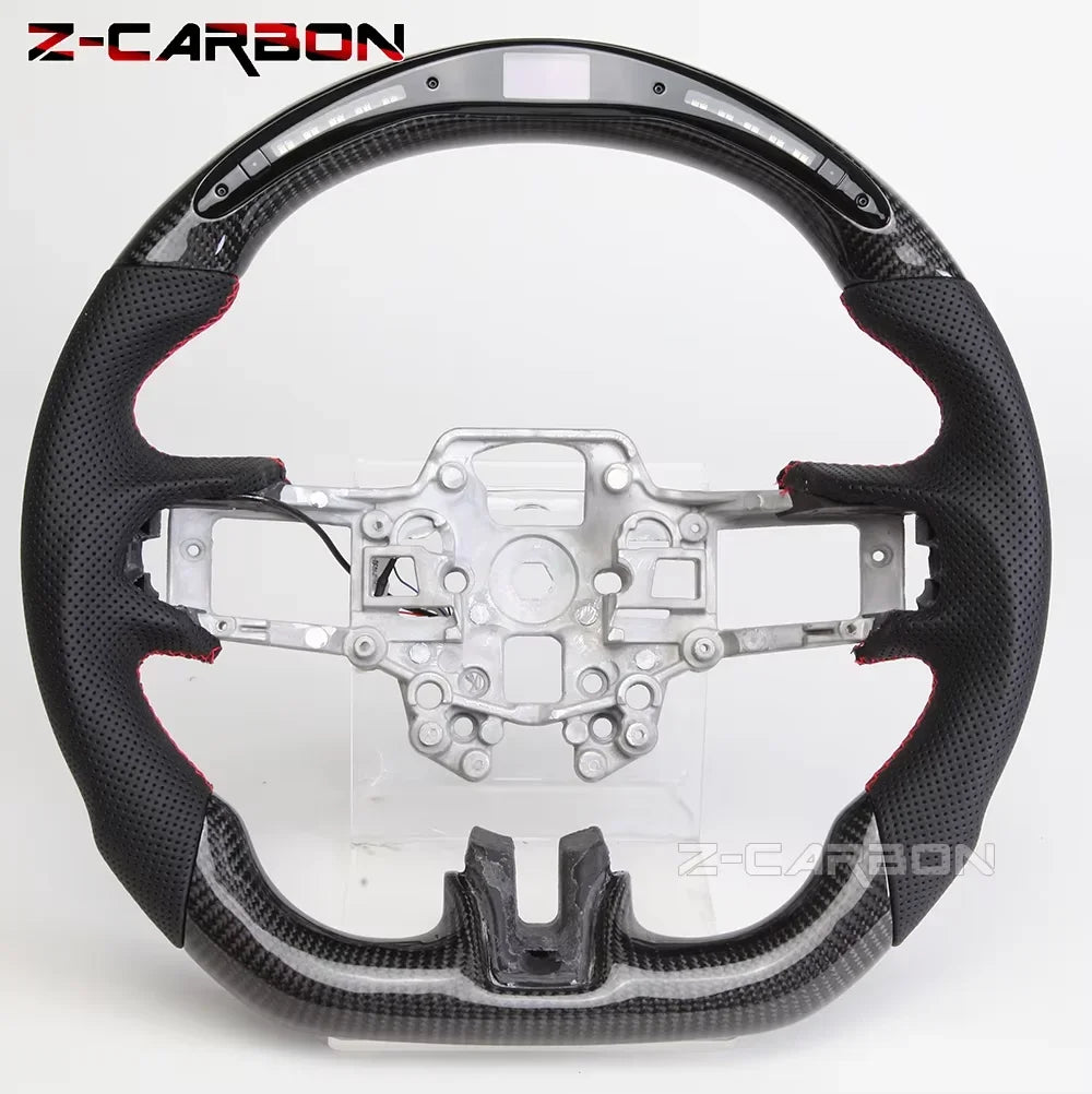Carbon Fiber Steering Wheel For Ford Mustang 2018 2019 2020 2021 2022 2023 GT Shelby Steering Wheel Perfoeated Leather