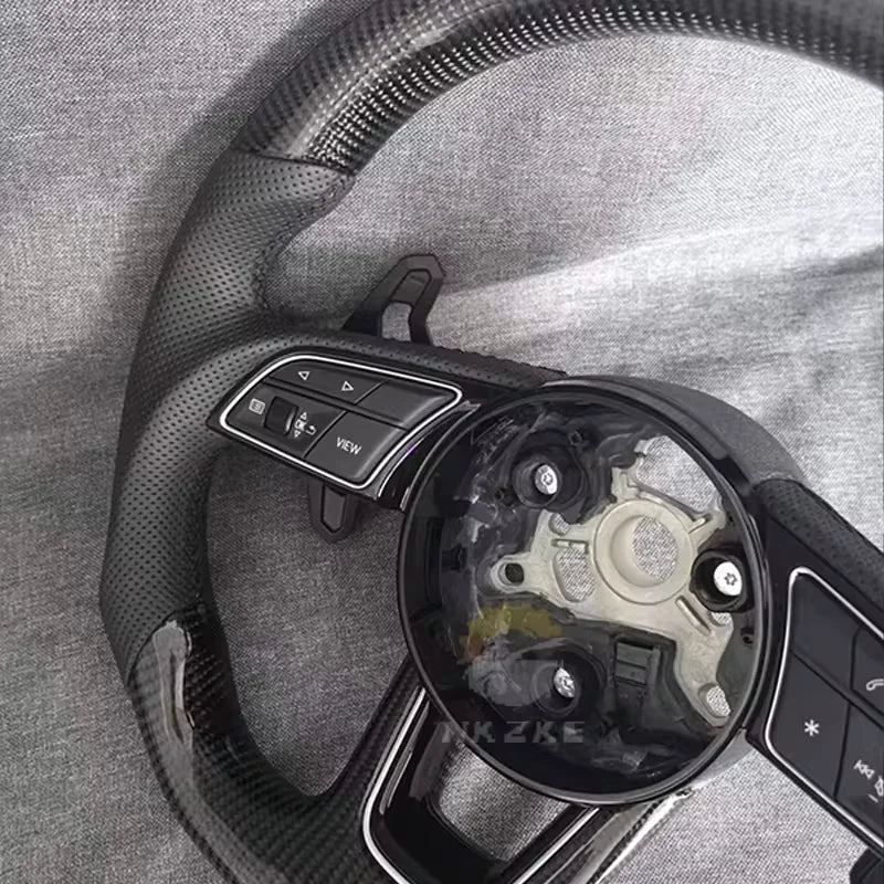 Carbon Fiber Steering Wheel, Suitable For Audi A3 8Y A4 B9 S3 S4 S5 A5 RS3 RS4, Equipped With Buttons And Shift Paddles