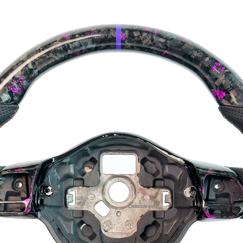 Carbon Bos Steering Wheel for Volkswagen VW Golf MK6 Carbon Fiber Forged Blue Red Perforated Leather Volkswagen Steering Wheel