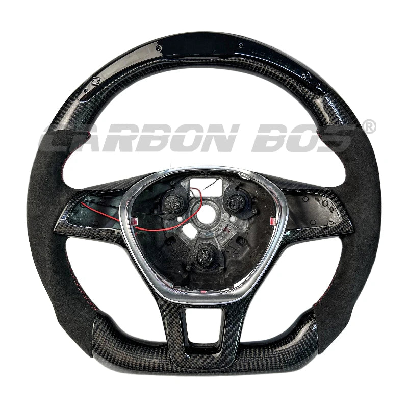 Carbon Bos Steering Wheel for Volkswagen VW Golf MK6 Carbon Fiber Forged Blue Red Perforated Leather Volkswagen Steering Wheel