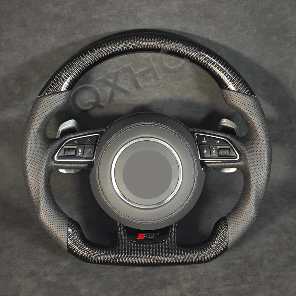 Carbon Fiber Alcantara Steering Wheel For Audi RS A3 A4 A5 A6 Q5 Q7 A7 Q2 Q3 S4 S5 S7 8V B8 C7 2007-2021