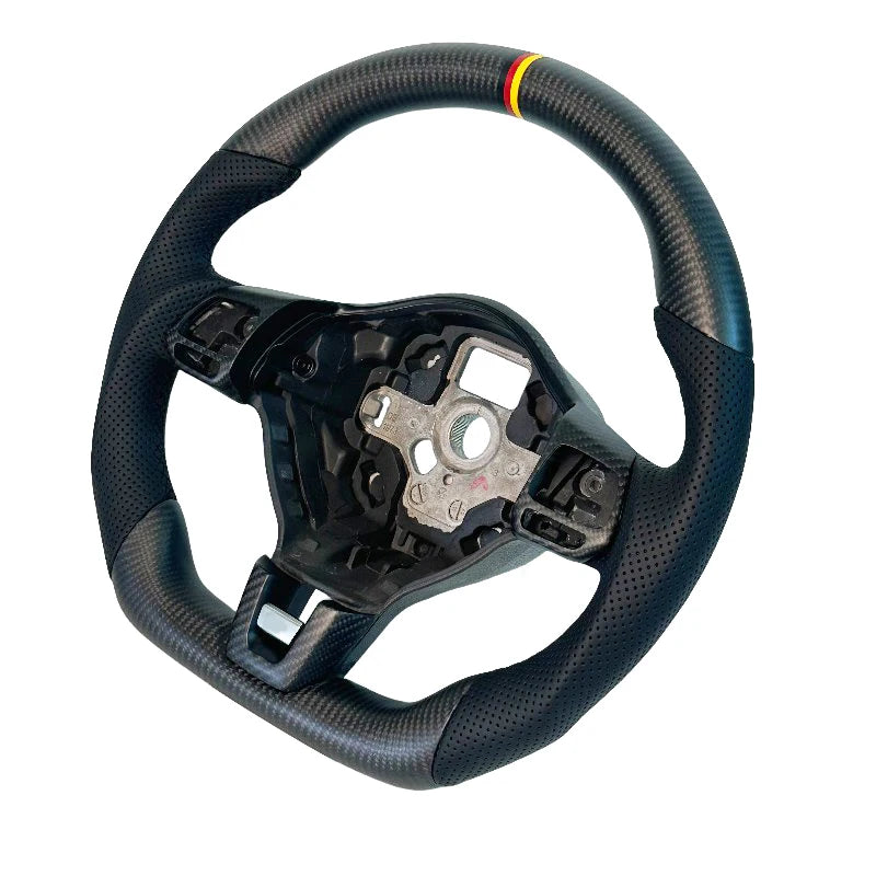 Carbon Bos Steering Wheel for Volkswagen VW Golf MK6 Carbon Fiber Forged Blue Red Perforated Leather Volkswagen Steering Wheel