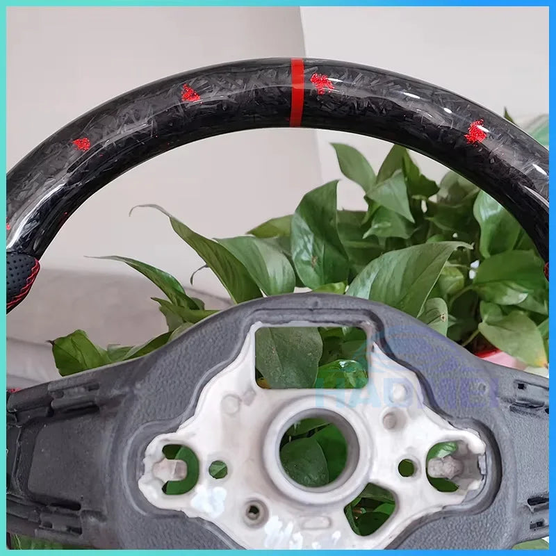 Forged Carbon Fiber Steering Wheel For Volkswagen MK7 MK7.5 GTI R GTD GTE Golf 7, Optional Paddle Shifters Version