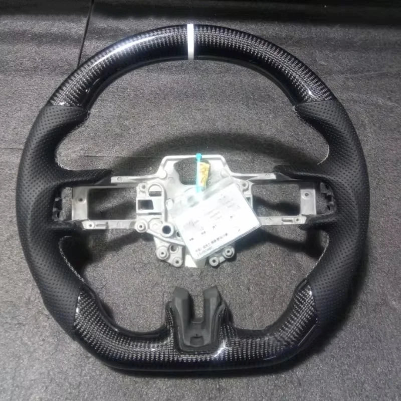 Carbon Fiber Steering Wheel For Ford Mustang 2018 2019 2020 2021 2022 2023 GT Shelby Steering Wheel Perfoeated Leather