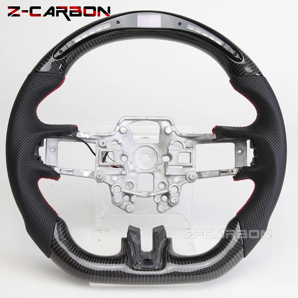 Carbon Fiber Steering Wheel For Ford Mustang 2018 2019 2020 2021 2022 2023 GT Shelby Steering Wheel Perfoeated Leather