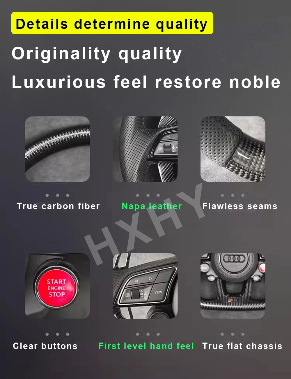 Carbon Fiber Alcantara Steering Wheel For Audi RS A3 A4 A5 A6 Q5 Q7 A7 Q2 Q3 S4 S5 S7 8V B8 C7 2007-2021