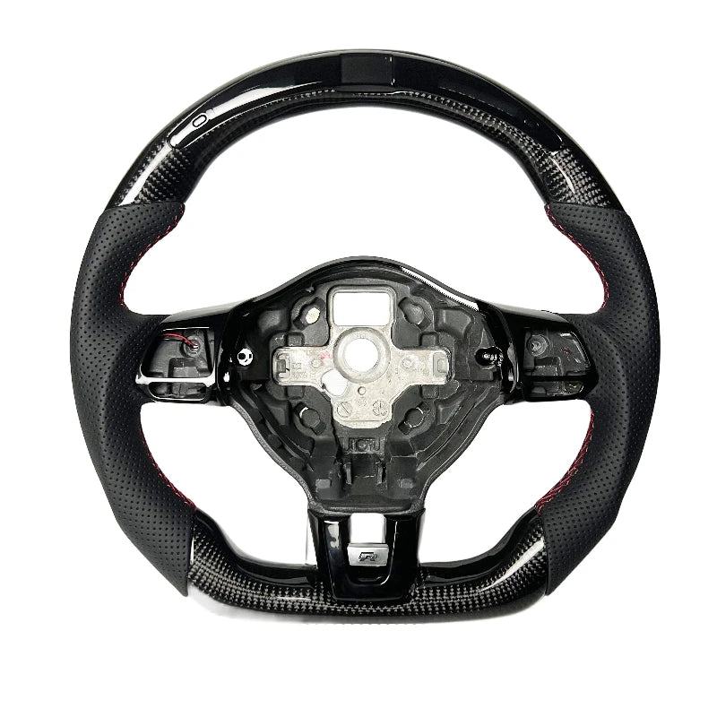 Carbon Bos Steering Wheel for Volkswagen VW Golf MK6 Carbon Fiber Forged Blue Red Perforated Leather Volkswagen Steering Wheel