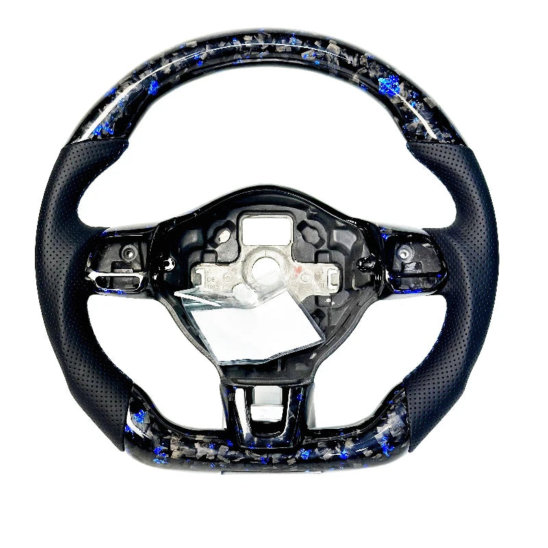Carbon Bos Steering Wheel for Volkswagen VW Golf MK6 Carbon Fiber Forged Blue Red Perforated Leather Volkswagen Steering Wheel