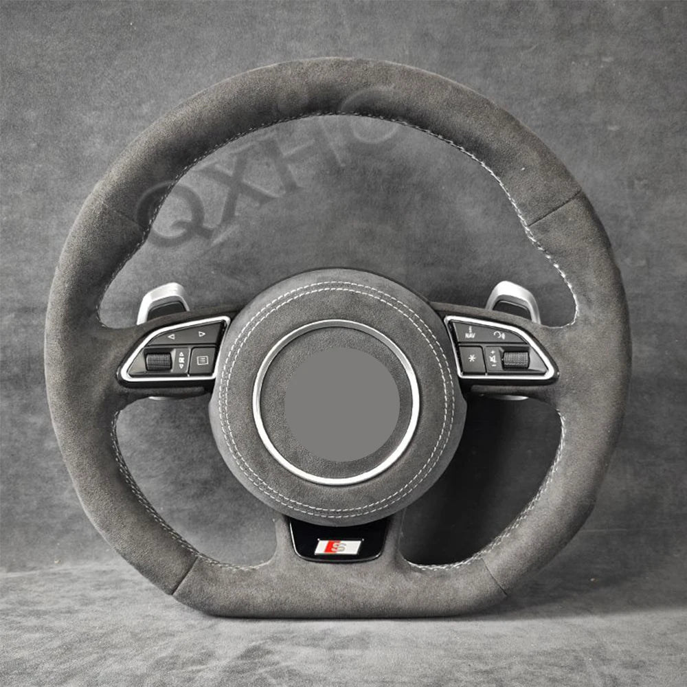 Carbon Fiber Alcantara Steering Wheel For Audi RS A3 A4 A5 A6 Q5 Q7 A7 Q2 Q3 S4 S5 S7 8V B8 C7 2007-2021