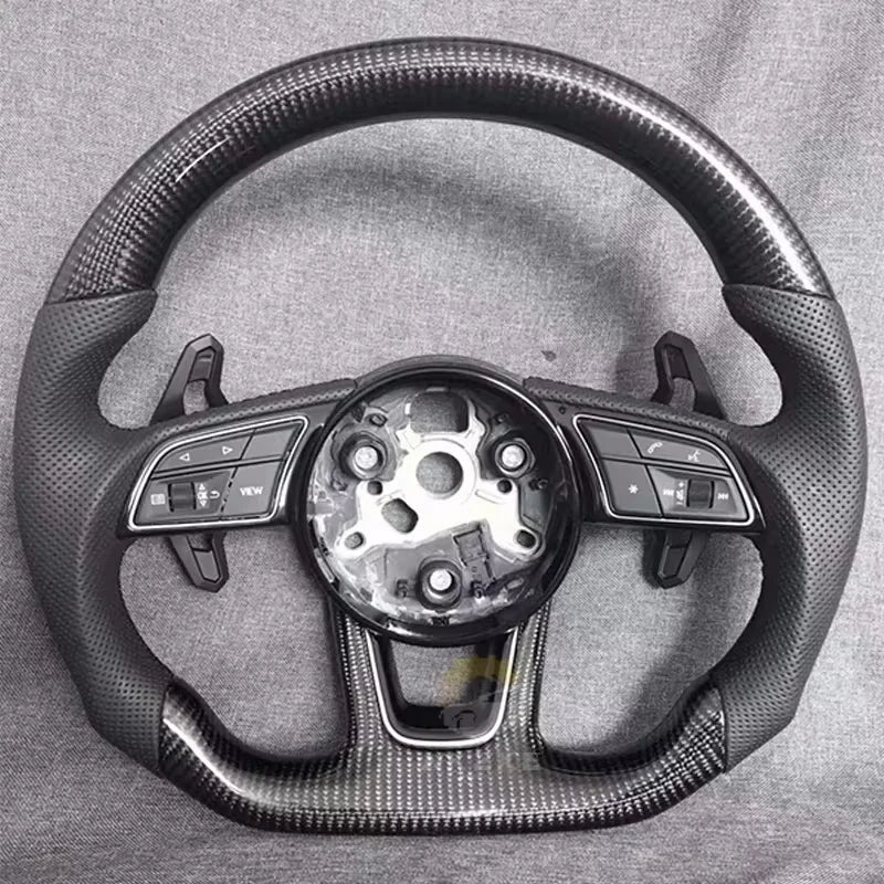 Carbon Fiber Steering Wheel, Suitable For Audi A3 8Y A4 B9 S3 S4 S5 A5 RS3 RS4, Equipped With Buttons And Shift Paddles