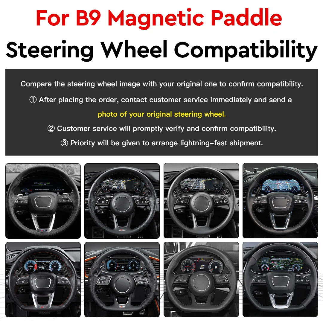 Magnetic Carbon Fiber Paddle Shifters For Audi B8 B8.5 B9 C8 A1 A3 A5 A8 Q2 Q3 Q4 Q5 Q7 Q8 S1 S2 S3 S4 S5 SQ5 RS3 RS4 RS5 RSQ5