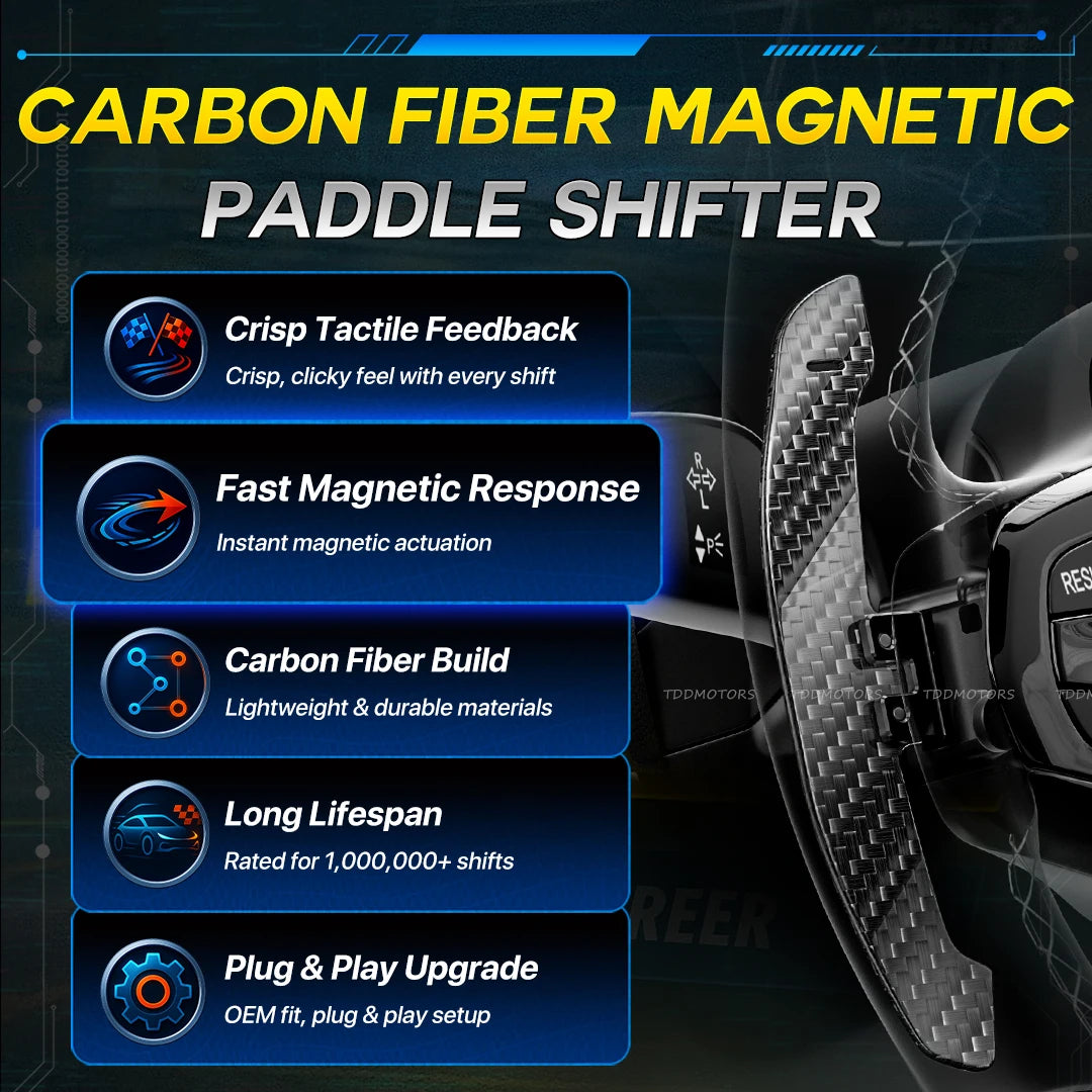 Magnetic Carbon Fiber Paddle Shifters For Audi B8 B8.5 B9 C8 A1 A3 A5 A8 Q2 Q3 Q4 Q5 Q7 Q8 S1 S2 S3 S4 S5 SQ5 RS3 RS4 RS5 RSQ5