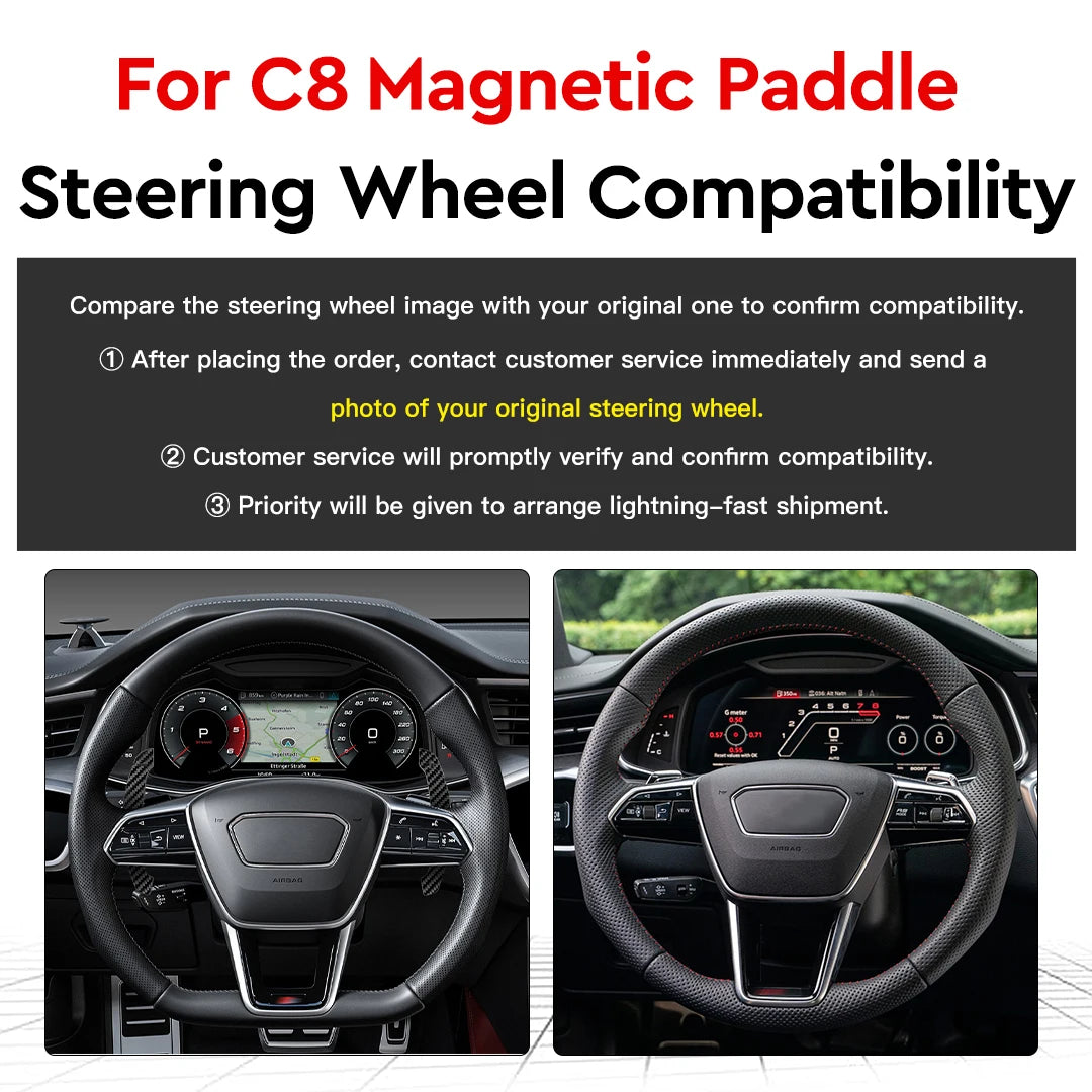 TDD Magnetic Carbon Fiber Paddle Shifter For Audi A1 A3 A5 A8 Q3 Q4 Q5 Q7 Q8 S1 S3 S5 SQ5 SQ8 RS3 RS5 RSQ5 Shift Paddle