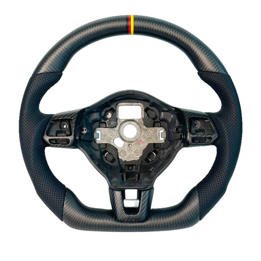 Carbon Bos Steering Wheel for Volkswagen VW Golf MK6 Carbon Fiber Forged Blue Red Perforated Leather Volkswagen Steering Wheel