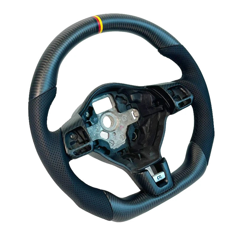 Carbon Bos Steering Wheel for Volkswagen VW Golf MK6 Carbon Fiber Forged Blue Red Perforated Leather Volkswagen Steering Wheel
