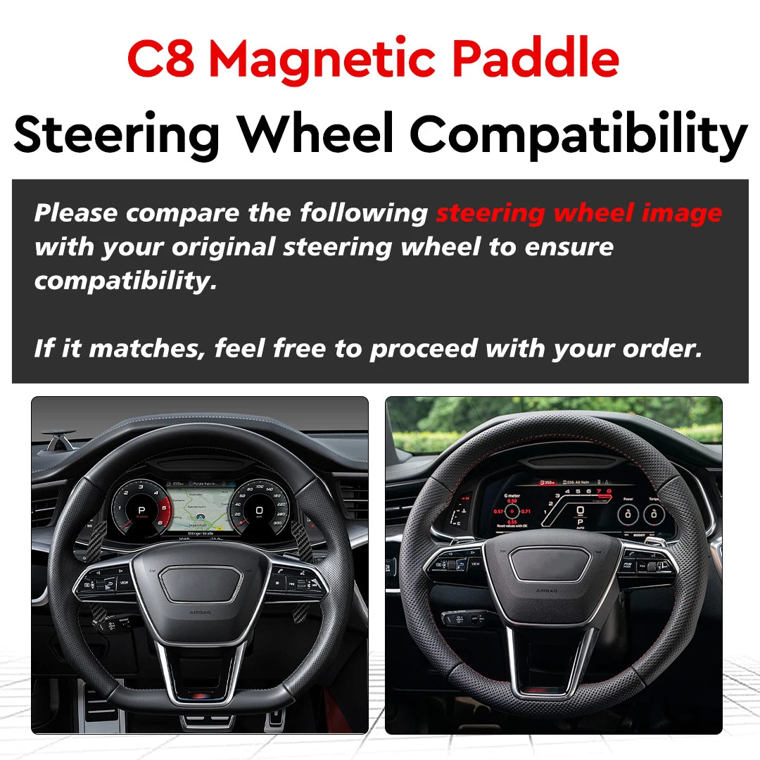 TDD Magnetic Carbon Fiber Paddle Shifter For Audi A1 A3 A5 A8 Q3 Q4 Q5 Q7 Q8 S1 S3 S5 SQ5 SQ8 RS3 RS5 RSQ5 Shift Paddle