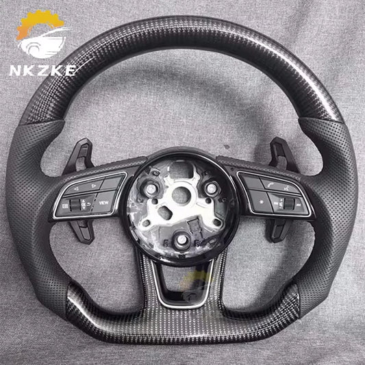 Carbon Fiber Steering Wheel, Suitable For Audi A3 8Y A4 B9 S3 S4 S5 A5 RS3 RS4, Equipped With Buttons And Shift Paddles